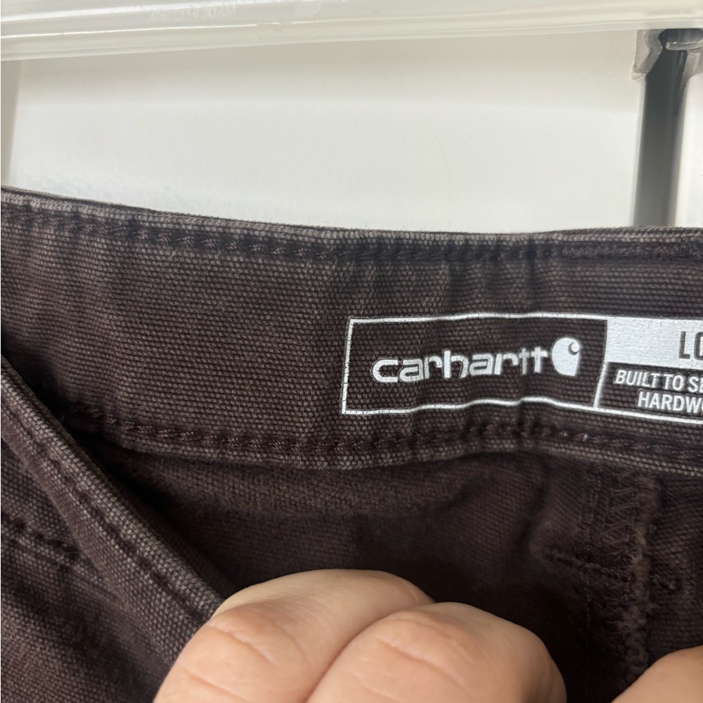 Carhartt WOMEN'S RUGGED FLEX® LOOSE FIT CANVAS WORK PANT Dark Brown - Picture 4 of 5